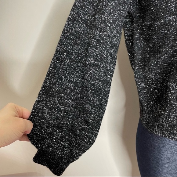 Divided black with metallic shimmer sweater, NWT, XS - Picture 2 of 7